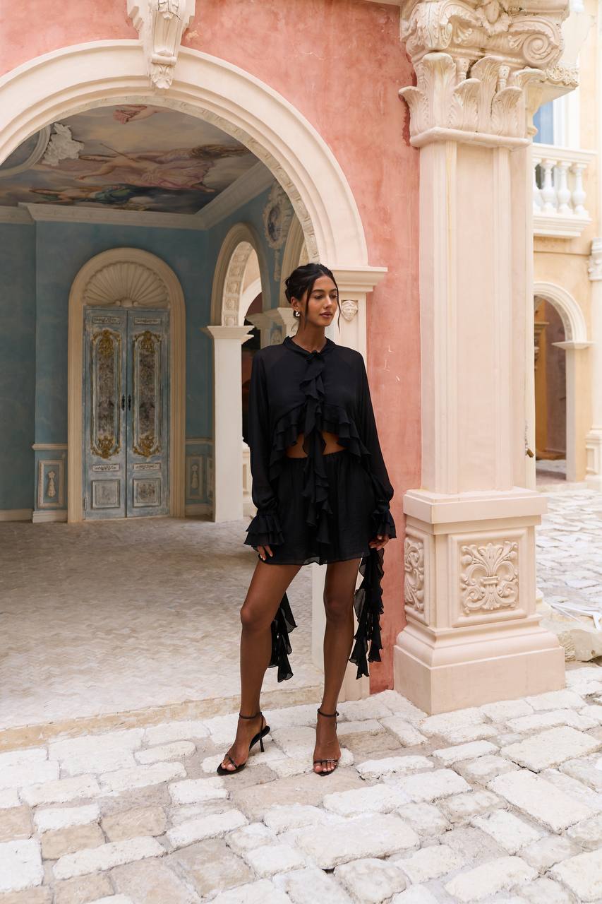 Chiffon Shorts, Black