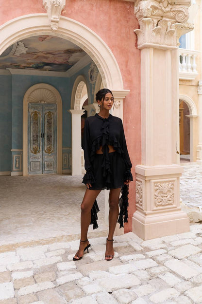 Chiffon Shorts, Black