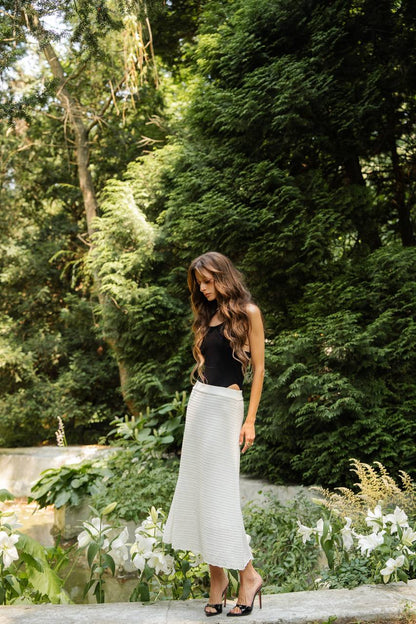 Knitted Openwork Midi Skirt