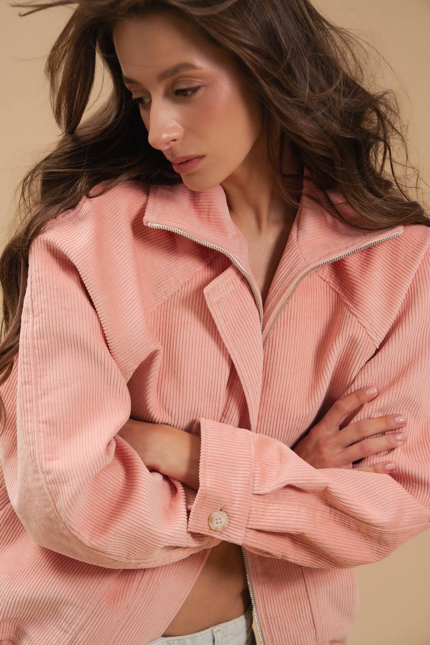 Corduroy Bomber Jacket — close-up, front — SHEVCHENKO