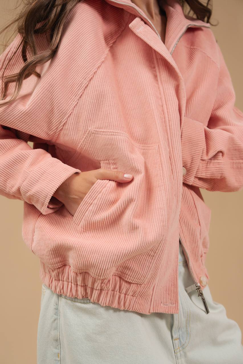 Corduroy Bomber Jacket — profile view — SHEVCHENKO