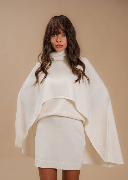 Lambswool Cape, Milk — front — SHEVCHENKO