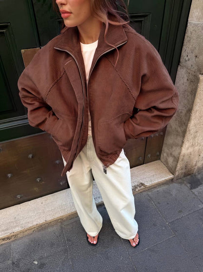Corduroy Bomber Jacket — front — SHEVCHENKO