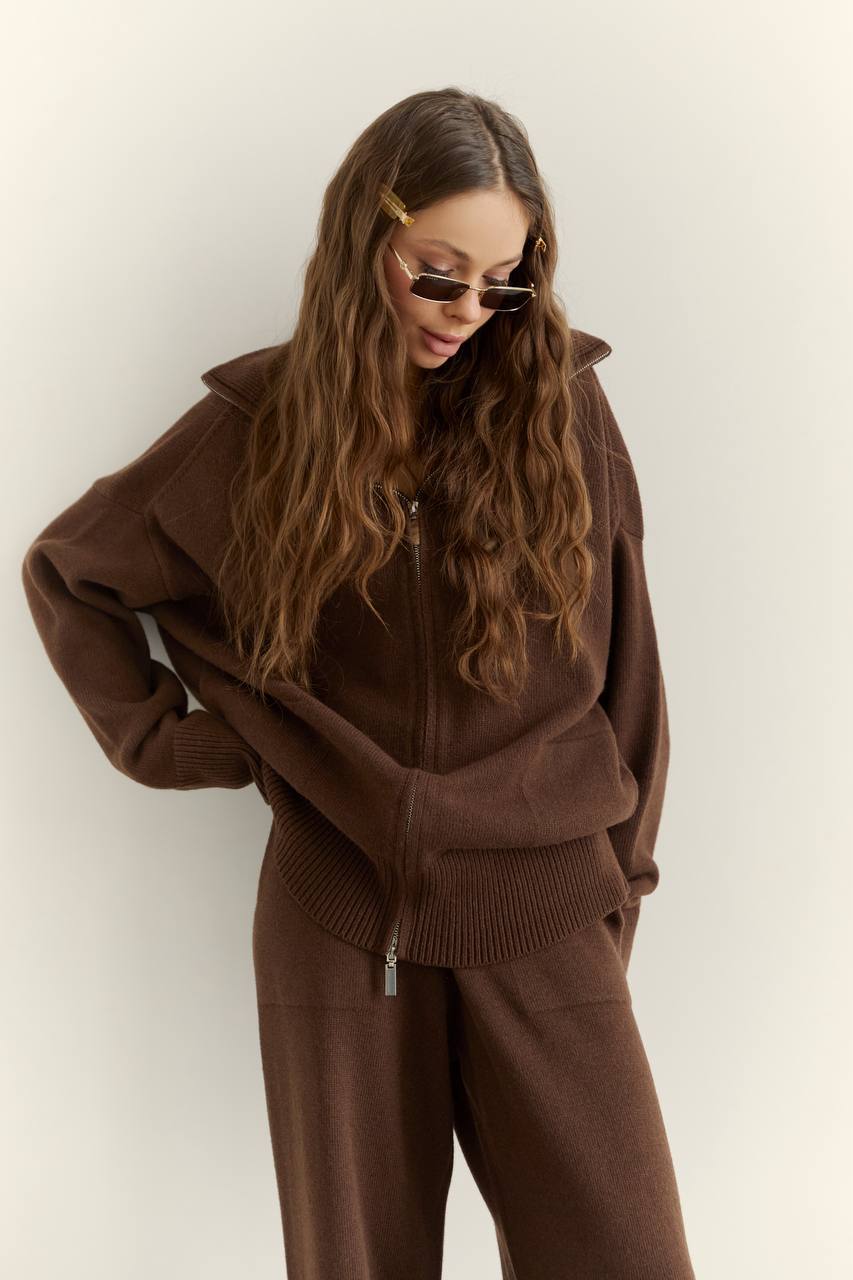 Zip-Up Lambswool Cardigan — front — SHEVCHENKO