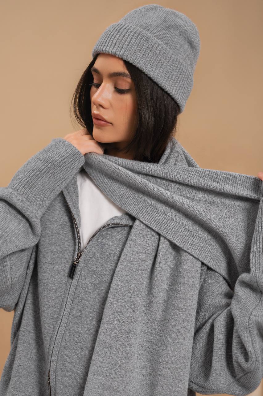 Lambswool Scarf, Gray