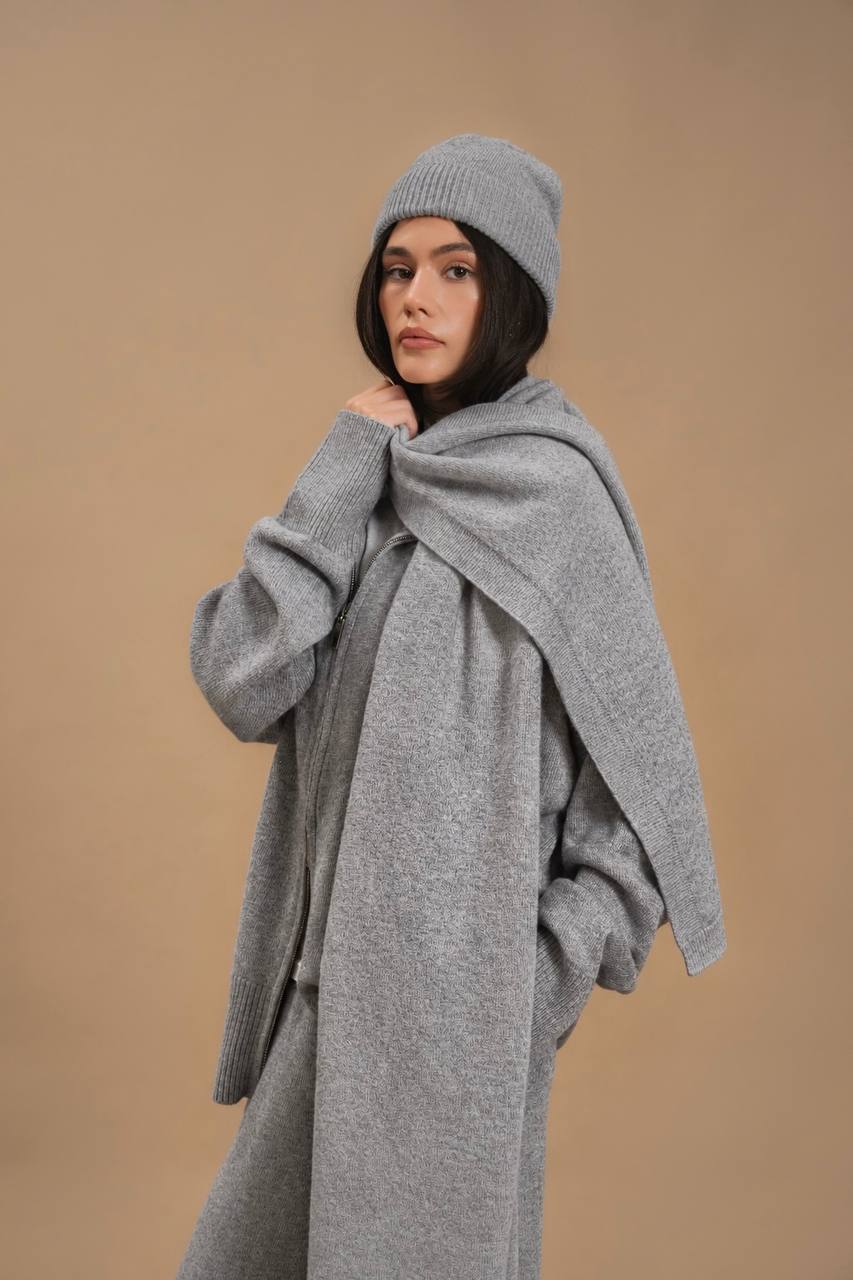 Lambswool Scarf, Gray