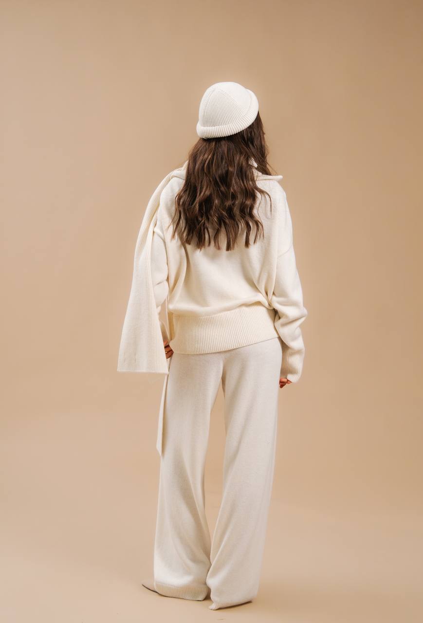 Lambswool Set: Zip-Up Cardigan and Trousers — back — SHEVCHENKO