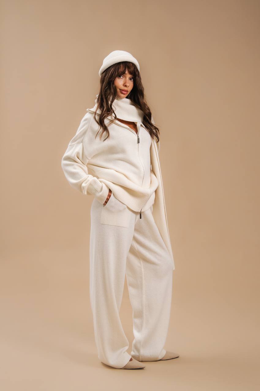 Lambswool Set: Zip-Up Cardigan and Trousers — look — SHEVCHENKO