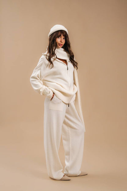 Lambswool Set: Zip-Up Cardigan and Trousers — look — SHEVCHENKO