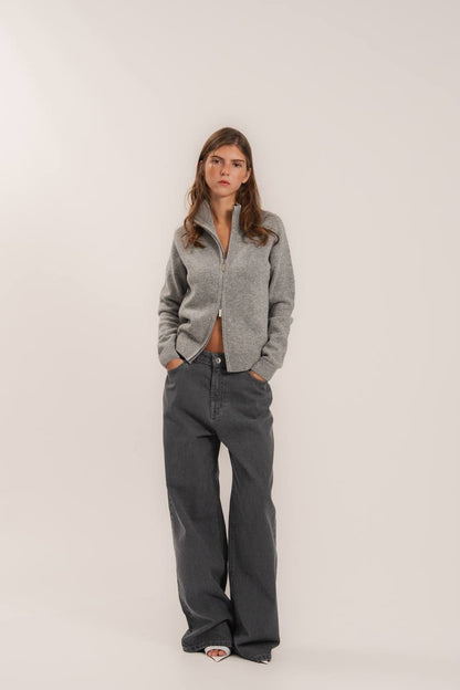 Fitted Zip-Up Lambswool Cardigan — full length — SHEVCHENKO
