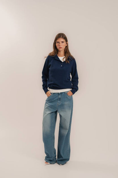Lambswool Polo Sweater — full length — SHEVCHENKO