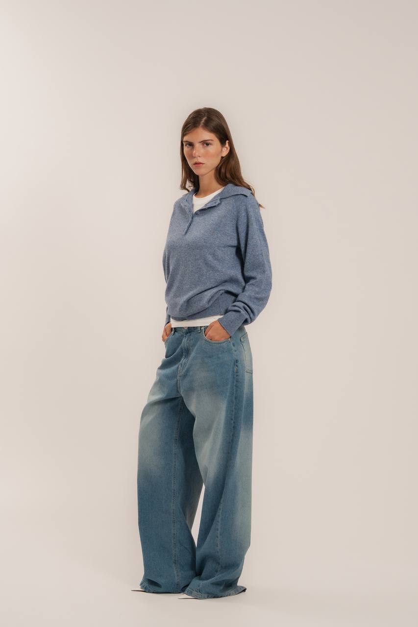 Lambswool Polo Sweater — full length — SHEVCHENKO